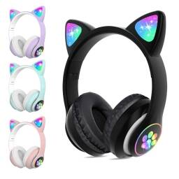Auriculares inalámbricos  Bluetooth  Cute Cat  RGB 