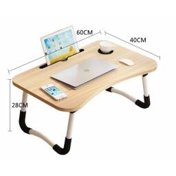 MESA PLEGABLE PARA LAPTOP/TABLET CON PORTA VASO DESAYUNADOR