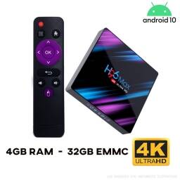 TV Box Android 10 / H96 MAX / 4K HDR UHD / GIGABIT / WiFi / 4GB / 32GB EMMC
