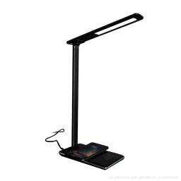 LAMPARA DE ESCRITORIO LED PLEGABLE + CARGA INALAMBRICA Y PUERTO USB