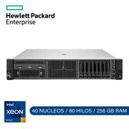 Servidor HPE ProLiant DL380 Gen10 / Rackeable 2U / 2x Intel Xeon Gold / 40 Cores - 80 Hilos / 256GB RAM DDR4 / PSU 500W redundante / SAS