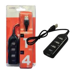 HUB 4 en 1 con cable extensor / 1 metro / USB Tipo A 2.0 / Plug & Play