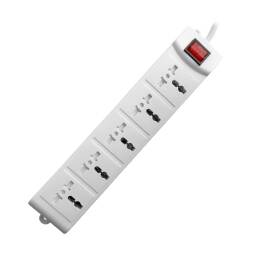 Regleta zapatilla enchufe / Conector Americano / 5 tomas / 2500W