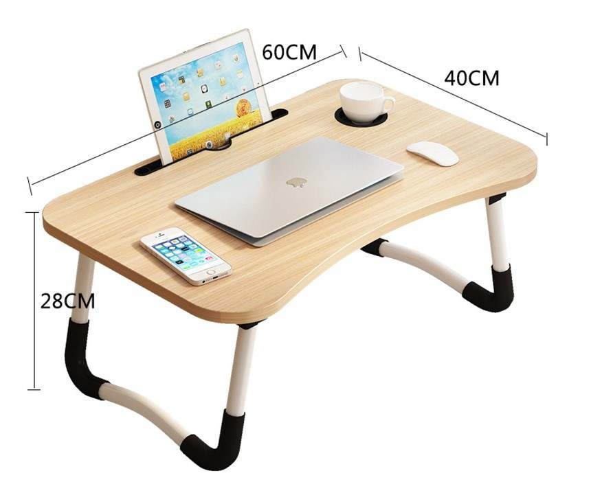 MESA PLEGABLE PARA LAPTOP/TABLET CON PORTA VASO DESAYUNADOR