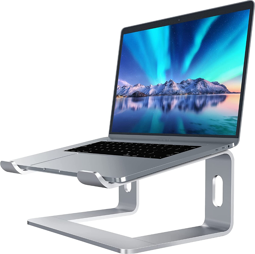 Soporte portátil para laptop, soporte ajustable para laptop MacBook Pro,  escritorio de aluminio, plegable, compacto, universal, soporte de