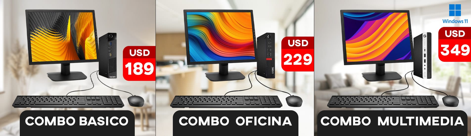Combos de PC de escritorio con monitor