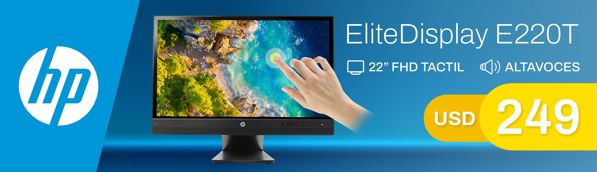 Monitor HP EliteDisplay E220T t�ctil 22 pulgadas Full HD